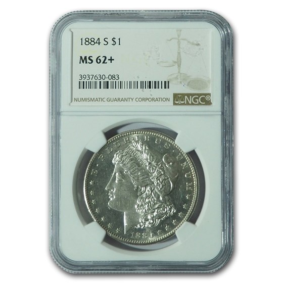 1884-S Morgan Dollar MS-62+ NGC 1884-S Morgan Dollar MS-62+ NGC
